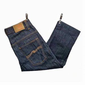 Nudie Jeans W32 L34 Tape Ted Organic 16 Drips Dry Denim Jeans